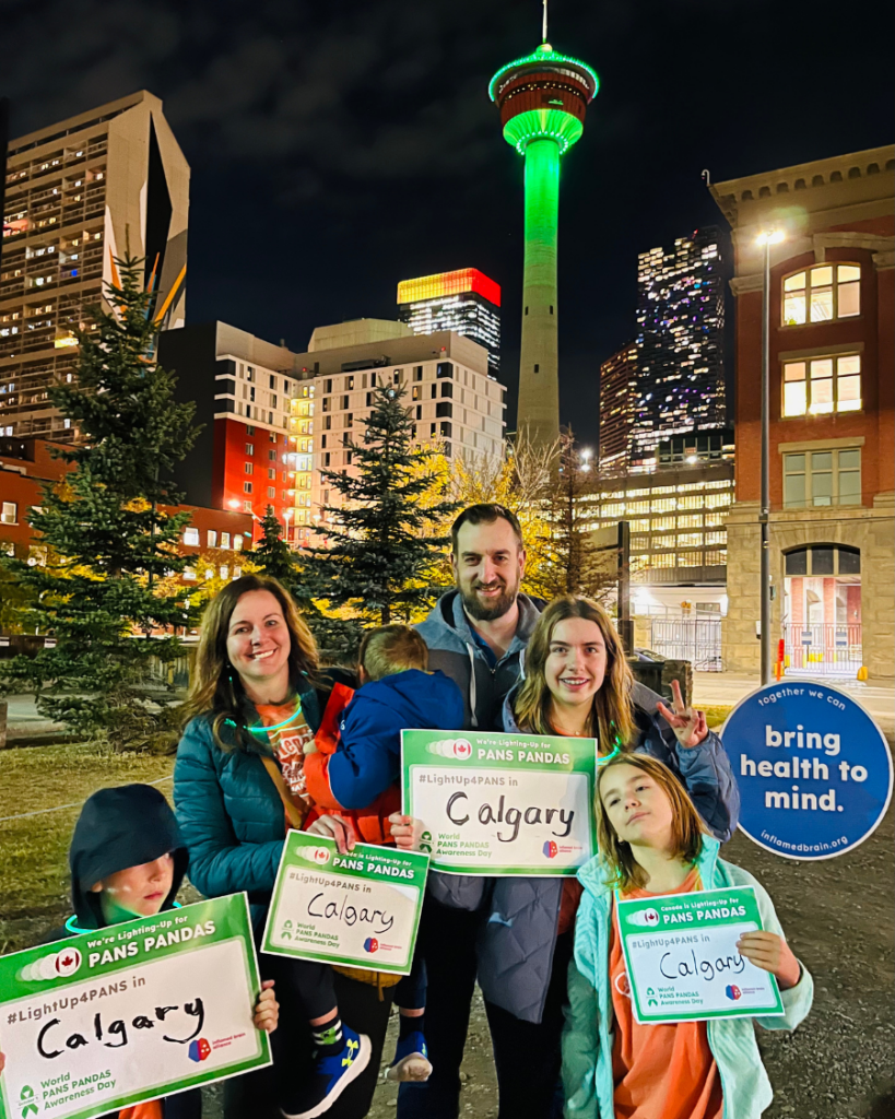 Kelsey and her family at Light Up 4 PANS 2025, shining a light on PANS PANDAS awareness.