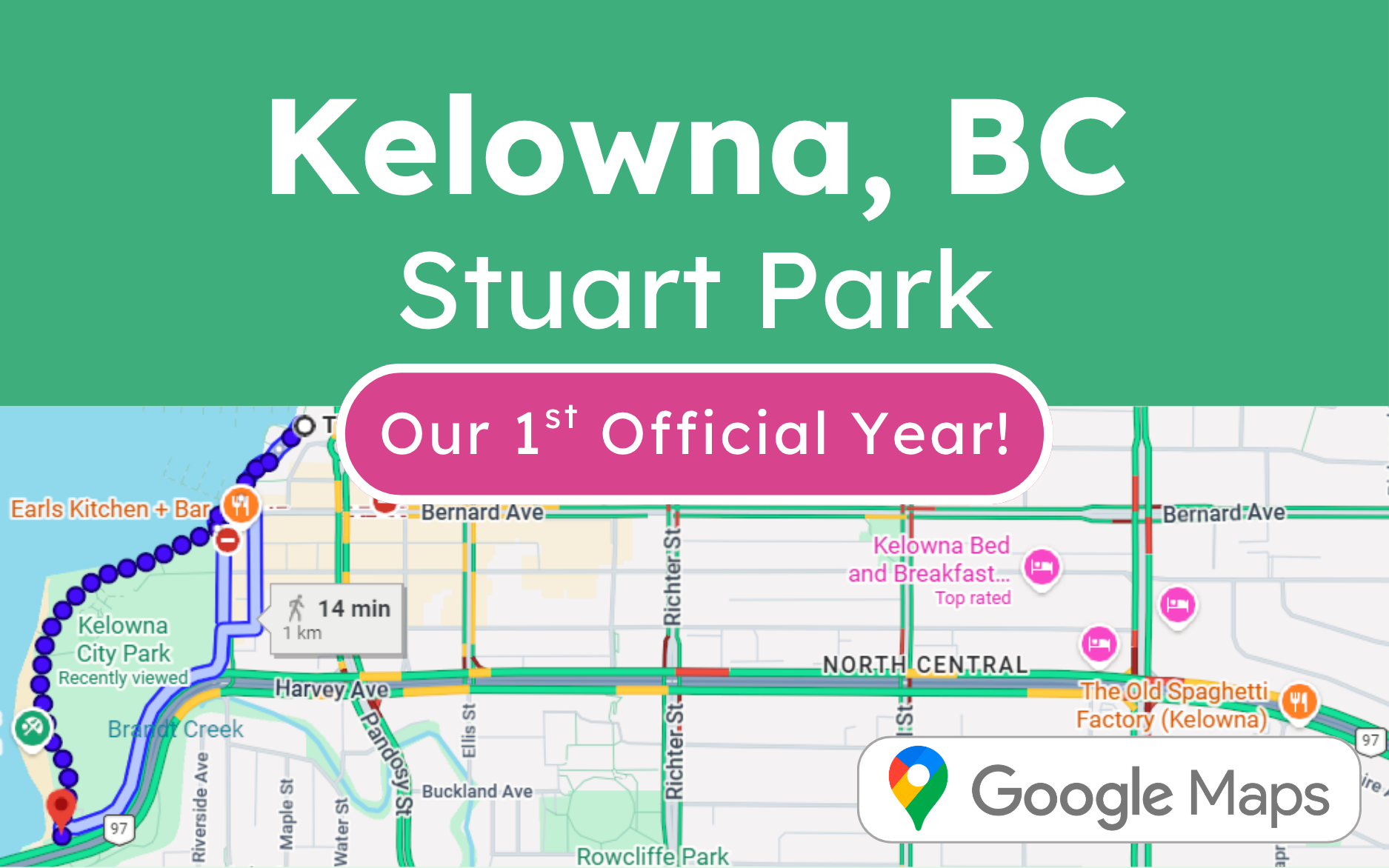 Steppin' Out Kelowna Walk Route